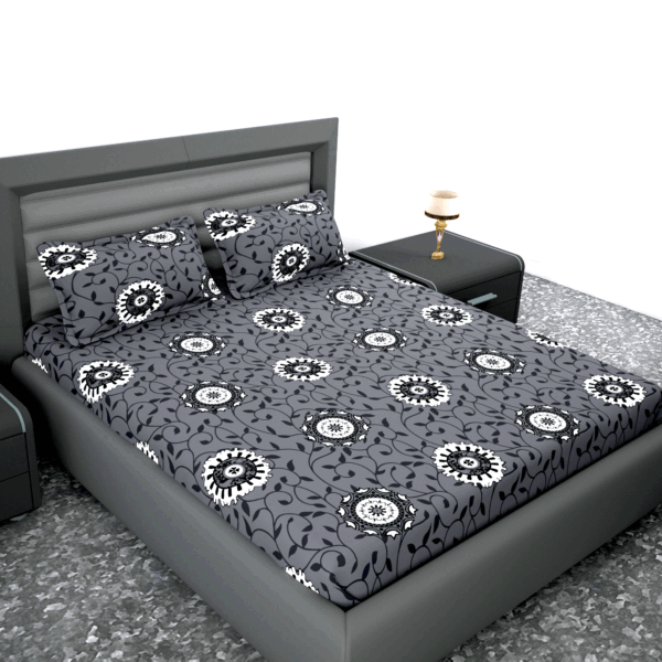 Cotton Delux Grey Double Size Printed Bedsheet Set, Grey Printed Double Size Cotton Bedspread, Luxurious Cotton Bedsheet in Grey color in Double Size, Cotton Double-Sized Grey Bedding Set with Prints, high-Quality Double Size Grey Cotton Bedding Set, Grey Printed Bedding Set, Double Size Cotton Deluxe, Cotton Printed Bedsheet set, Printed Bedsheet Set, Bedsheet Set, Grey Printed bedsheet, Cotton Printed Bedsheet set in ahmedabad, cotton printed bedsheet set in gujarat, Double Bedsheet in ahmedabad, bedsheet manufacturer in ahmedabad.