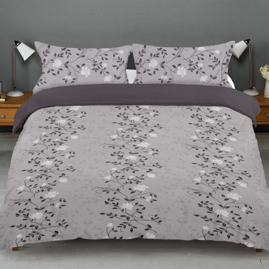 Double Size Cotton Bedsheet Set with Grey Floral Stripes Print, Floral Stripes Grey Cotton Bedsheet Set for Double Bed set, Double Bed Cotton Bedsheet Set in Grey with Floral and Stripes Print , Grey Printed Cotton Bedsheet Set with Floral Stripes for Double Bedsheet set, Cotton Floral Stripes Print Double Size Bedsheet Set in Grey color, Grey Floral Stripes Design: Double Size Cotton Bedsheet Set, Double Size Bedsheet Set Featuring Cotton Floral Stripes Print in Grey color, Double Size Grey Printed Cotton Floral Stripes Bedsheet Set , Cotton Printed Bedsheet set in ahmedabad, cotton printed bedsheet set in gujarat, Double Bedsheet in ahmedabad, bedsheet manufacturer in ahmedabad.