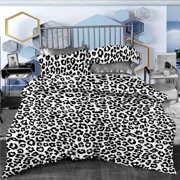 " Classy Cotton Leopard Double Size Printed Bedsheet Set in Black & White, Leopard Design Black & White Cotton Double Size Bedsheet Set, Double Size Printed Cotton Bedsheet Set in Leopard Pattern, Cotton Fancy Leopard Printed Double Size Bedsheet in Black & White, Comfortable Cotton Black & White Leopard Print Double Size Bedsheet Set, Cotton Double Size Leopard Print Bedding Set in Black & White Color, High-quality Cotton Leopard Print Double Size Bedsheet Set, Durable Cotton Leopard Print Double Size Bedsheet in Black & White, Black & White Leopard Printed Cotton Double Size Bedsheet for Sale, Cotton Leopard Print Double Size Fancy Bedsheet Set in Black & White, printed cotton double size bedsheet set. Cotton Printed Bedsheet set in ahmedabad, cotton printed bedsheet set in gujarat, Double Bedsheet in ahmedabad, bedsheet manufacturer in ahmedabad."