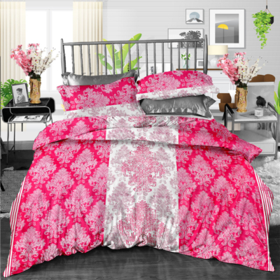 Stylish Studio – Cotton Printed Bedsheet Set – Pink