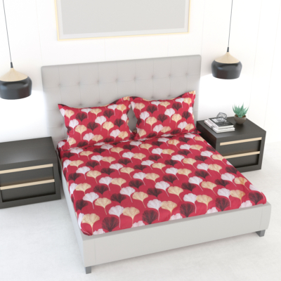Stylish Studio – Cotton Printed Bedsheet Set – Red