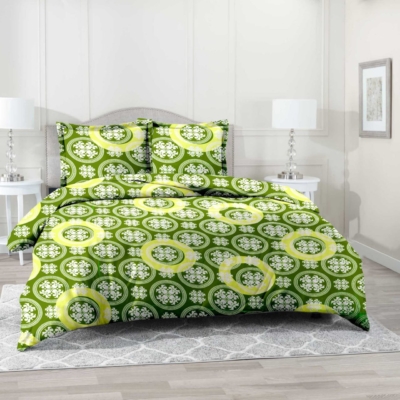Stylish Studio – Cotton Printed Bedsheet Set – Green