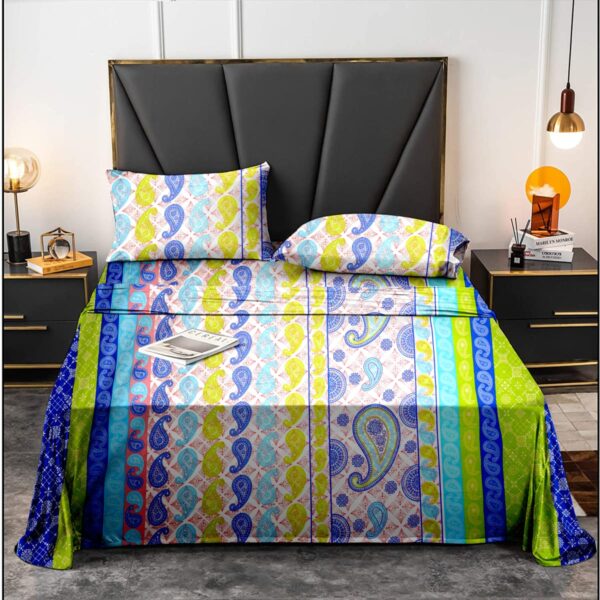 " King Size Printed Bedsheet Set in Traditional Print, 100% Cotton Satin Multi Color King Size Bedsheet, Traditional Print King Size Bedding Set, King-sized 100% Cotton Satin Printed Bedsheet, 100% Cotton Satin King Size Bedsheet in Traditional Print, Multi Color King Size Printed Bedsheet Set of Cotton Satin, Luxurious 100% Cotton Satin King Size Bedsheet, Traditional Print 100% Cotton Satin King Size Bedsheet, Satin Cotton King Size Bedsheet with Traditional Print, Elegant King Size Cotton Satin Bedsheet Set in Multi Color, printed cotton double size bedsheet set. Cotton Printed Bedsheet set in ahmedabad, cotton printed bedsheet set in gujarat, Double Bedsheet in ahmedabad, bedsheet manufacturer in ahmedabad. "